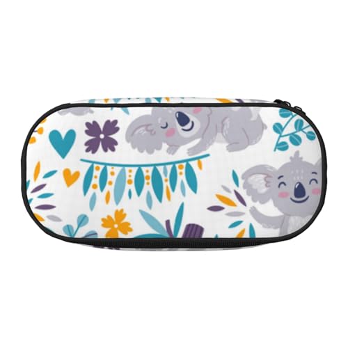 HDTVTV Niedliche Koalabären und Blumen Bleistiftbeutel Stiftetui Tragbare Bleistifttasche Mit Reißverschluss Kosmetiktasche Tasche von HDTVTV