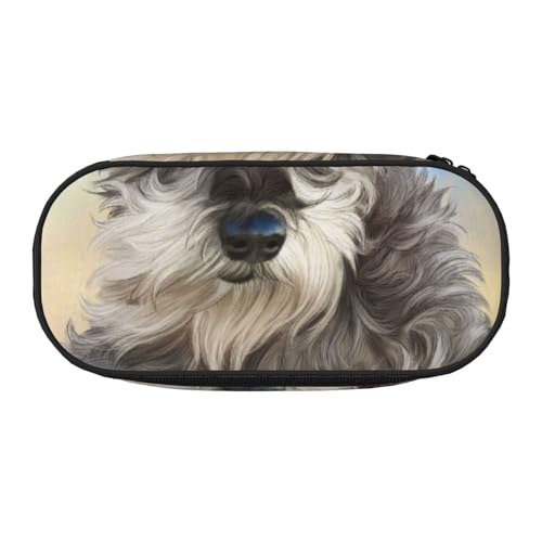 HDTVTV Niedlicher Mini-Schnauzer-Druck Bleistiftbeutel Stiftetui Tragbare Bleistifttasche Mit Reißverschluss Kosmetiktasche Tasche von HDTVTV