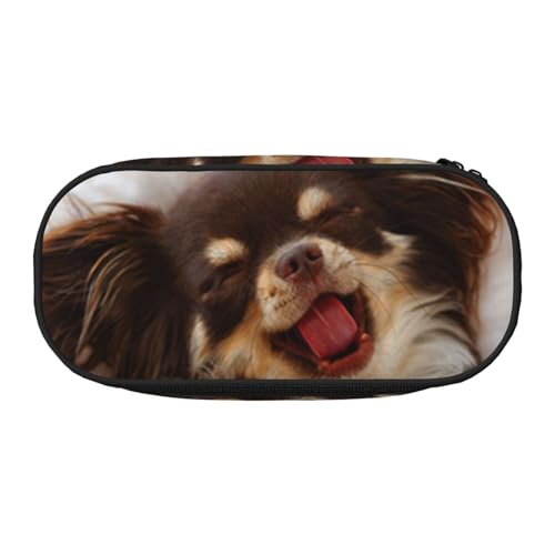 HDTVTV Niedliches Chihuahua-Hundetier Bleistiftbeutel Stiftetui Tragbare Bleistifttasche Mit Reißverschluss Kosmetiktasche Tasche von HDTVTV