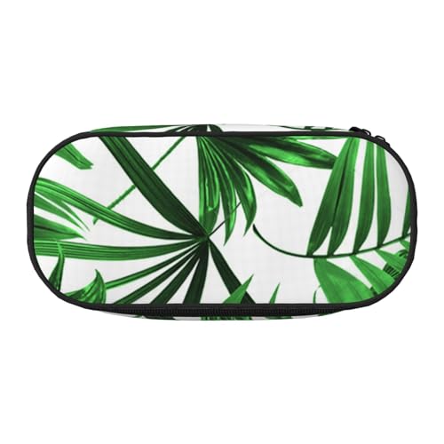 HDTVTV Palmblatt-Druck Bleistiftbeutel Stiftetui Tragbare Bleistifttasche Mit Reißverschluss Kosmetiktasche Tasche von HDTVTV