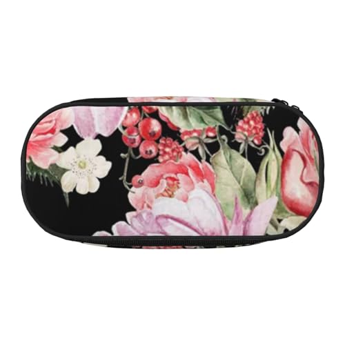 HDTVTV Pfingstrosenblumen Rosendruck Bleistiftbeutel Stiftetui Tragbare Bleistifttasche Mit Reißverschluss Kosmetiktasche Tasche von HDTVTV