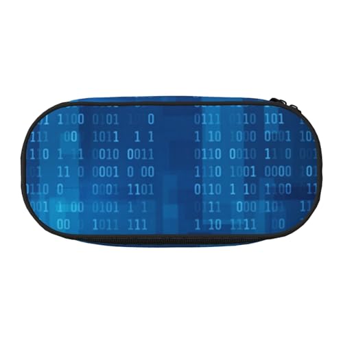 HDTVTV Programmierer Binärcode Blau Bleistiftbeutel Stiftetui Tragbare Bleistifttasche Mit Reißverschluss Kosmetiktasche Tasche von HDTVTV