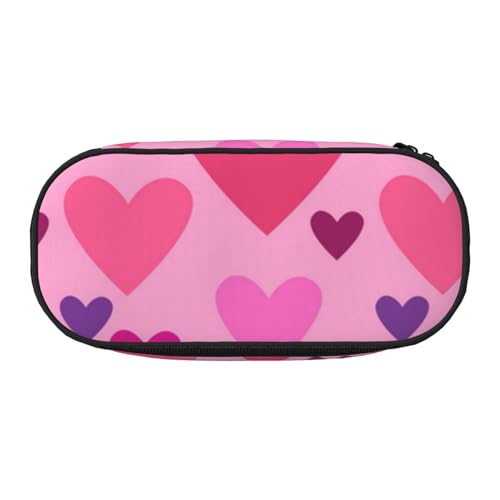 HDTVTV Rosa Liebesform Bleistiftbeutel Stiftetui Tragbare Bleistifttasche Mit Reißverschluss Kosmetiktasche Tasche von HDTVTV