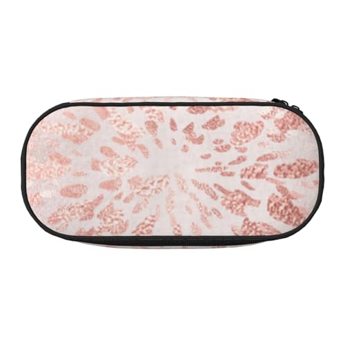 HDTVTV Rosa Rose Gold Blush Gold Striche Streifen Glanz Bleistiftbeutel Stiftetui Tragbare Bleistifttasche Mit Reißverschluss Kosmetiktasche Tasche von HDTVTV