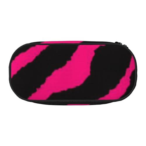 HDTVTV Rosa Schwarzes Zebra Bleistiftbeutel Stiftetui Tragbare Bleistifttasche Mit Reißverschluss Kosmetiktasche Tasche von HDTVTV