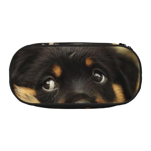 HDTVTV Rottweiler Hunde Süße Hunde Welpen Haustiere Klein Bleistiftbeutel Stiftetui Tragbare Bleistifttasche Mit Reißverschluss Kosmetiktasche Tasche von HDTVTV