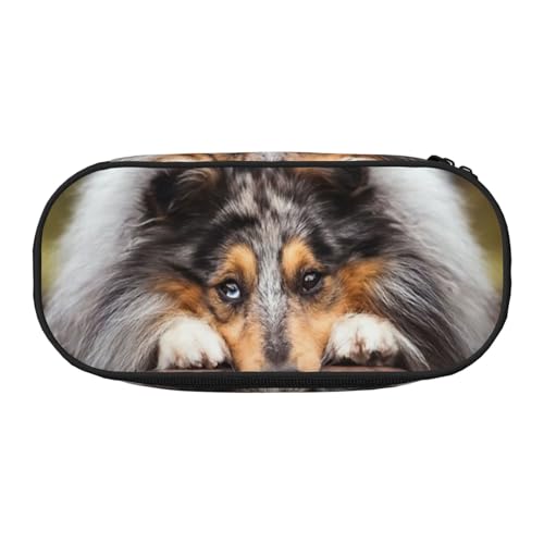 HDTVTV Rough Collie Bokeh Eisenbahn Hunde Haustiere Rau Bleistiftbeutel Stiftetui Tragbare Bleistifttasche Mit Reißverschluss Kosmetiktasche Tasche von HDTVTV