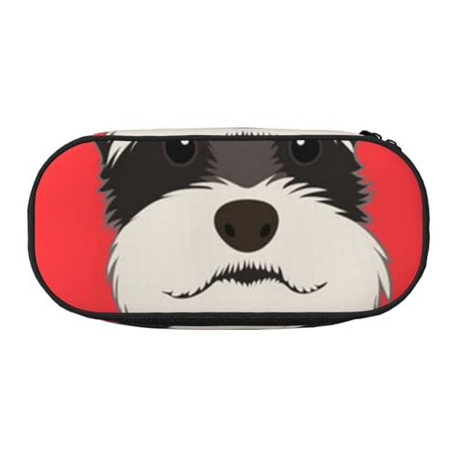 HDTVTV Schnauzer Buddy Dog Bleistiftbeutel Stiftetui Tragbare Bleistifttasche Mit Reißverschluss Kosmetiktasche Tasche von HDTVTV