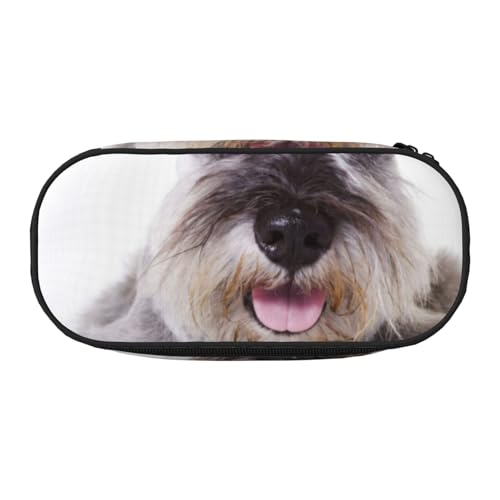 HDTVTV Schnauzer Hund süß Bleistiftbeutel Stiftetui Tragbare Bleistifttasche Mit Reißverschluss Kosmetiktasche Tasche von HDTVTV