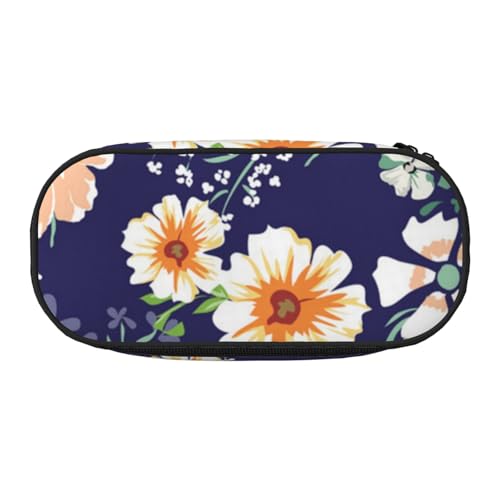 HDTVTV Schöne Blume Garten Blumen Blütenblatt Blätter Wiese Orange Bleistiftbeutel Stiftetui Tragbare Bleistifttasche Mit Reißverschluss Kosmetiktasche Tasche von HDTVTV