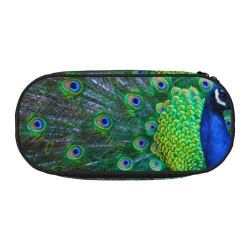 HDTVTV Schöner Pfau Bleistiftbeutel Stiftetui Tragbare Bleistifttasche Mit Reißverschluss Kosmetiktasche Tasche von HDTVTV