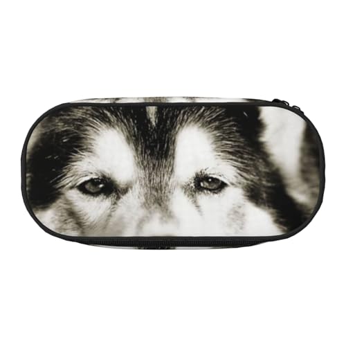 HDTVTV Sibirischer Husky Bleistiftbeutel Stiftetui Tragbare Bleistifttasche Mit Reißverschluss Kosmetiktasche Tasche von HDTVTV