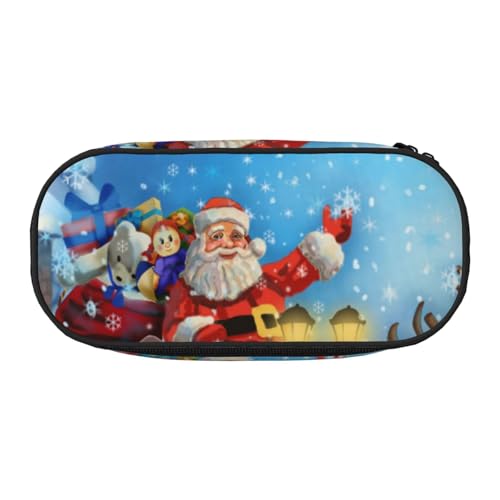 HDTVTV Weihnachten Weihnachtsmann Rentier Bleistiftbeutel Stiftetui Tragbare Bleistifttasche Mit Reißverschluss Kosmetiktasche Tasche von HDTVTV