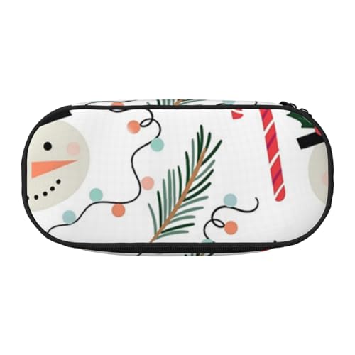 HDTVTV Weihnachten mit Schneemann Bleistiftbeutel Stiftetui Tragbare Bleistifttasche Mit Reißverschluss Kosmetiktasche Tasche von HDTVTV