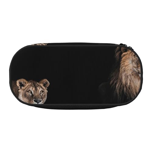 HDTVTV Wilder Löwe und Tiger Bleistiftbeutel Stiftetui Tragbare Bleistifttasche Mit Reißverschluss Kosmetiktasche Tasche von HDTVTV