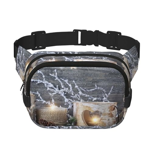Kerze Winter, Quadratische doppellagige Hüfttasche, Reisetasche, lässige Brusttasche, Gürteltasche von HDTVTV