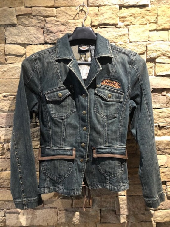 Harley Davidson Jeans Jacke Damen Größe L von HDVintageShop