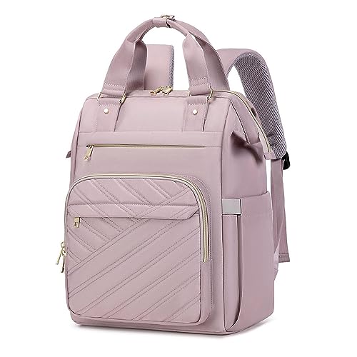 HDeye 17.3" Laptop-Rucksack für Damen, Stylischer Rucksack, wasserdichter Rucksack, lässiger Tagesrucksack mit USB-Ladeanschluss, Lila von HDeye