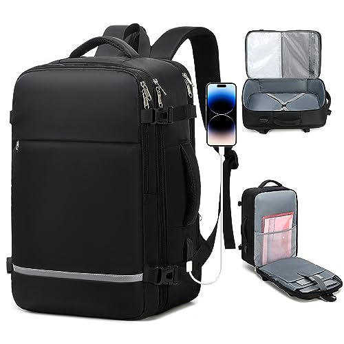 HDeye Reiserucksack Damen und Herren, Großer Handgepäck Rucksack, Erweiterbare Handgepäcktasche, 15.6 Zoll Laptop Rucksack, Rucksack für Wandern im Freien Geschäftsreise, schwarz HDeye Reiserucksack Damen und Herren, Großer Handgepäck Rucksack, Erweiterbare Handgepäcktasche, 15.6 Zoll Laptop Rucksack, Rucksack für Wandern im Freien Geschäftsreise, schwarz von HDeye
