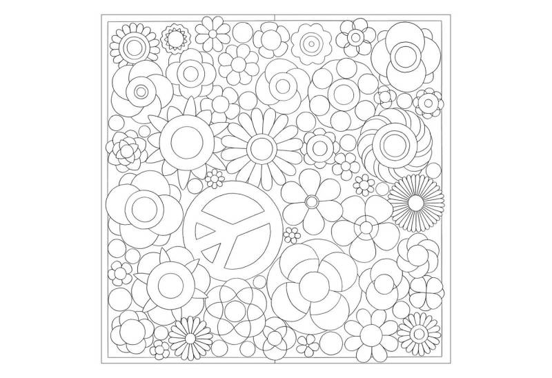 HDupont Seidenschal 3x Seidentuch 100% Seide - 90x90cm Peace - Weiß DUPCARVP003C, H DUPONT von HDupont