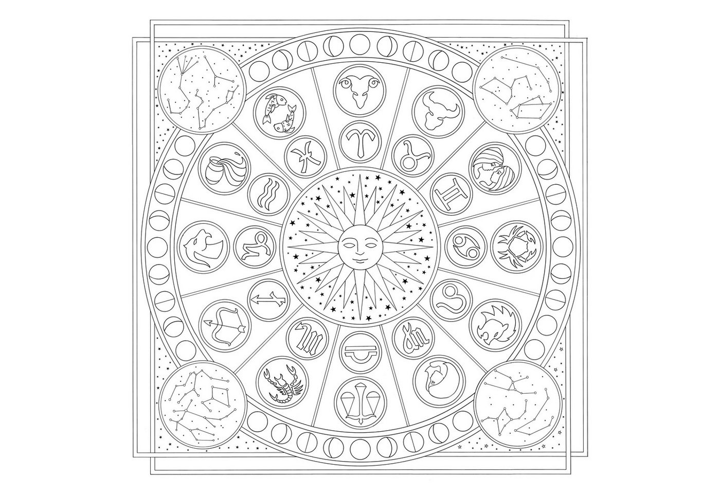 HDupont Seidenschal 3x Seidentuch 100% Seide - 90x90cm Zodiac - Weiß DUPCARPW137C, H DUPONT HDupont Seidenschal 3x Seidentuch 100% Seide - 90x90cm Zodiac - Weiß DUPCARPW137C, H DUPONT von HDupont