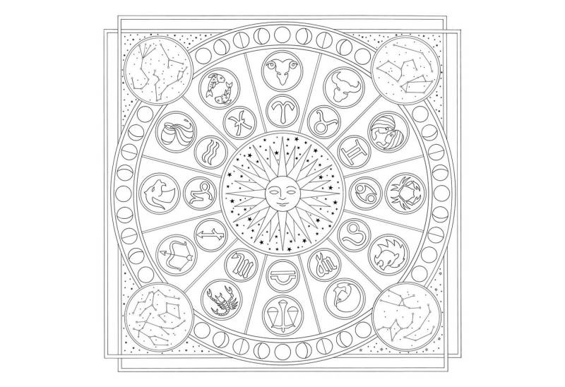 HDupont Seidenschal 3x Seidentuch 100% Seide - 90x90cm Zodiac - Weiß DUPCARPW137C, H DUPONT von HDupont