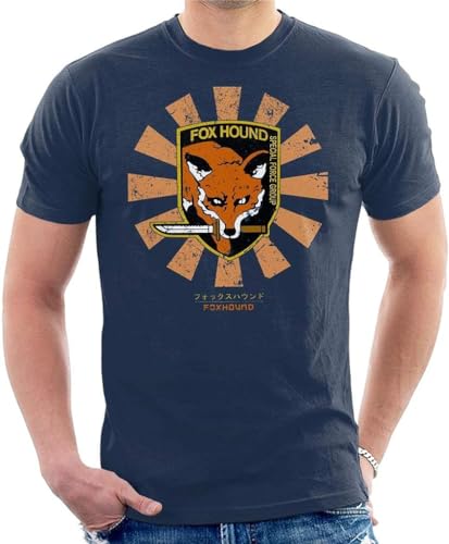 Foxhound Retro Japanese Metal Gear Solid Men's T-Shirt Hemden(Medium) von HE&FSHENG