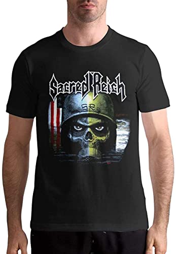 Adult Teen Mans Classic Sacred Reich Cotton Daily Music Summer T Shirt Gift Hemden(X-Large) von HE&HONP