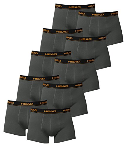 HEAD 10 er Pack Herren Boxer Boxershorts Basic Pant Unterwäsche, Bekleidungsgröße:XL, Farbe:862 - Dark Shadow von HEAD