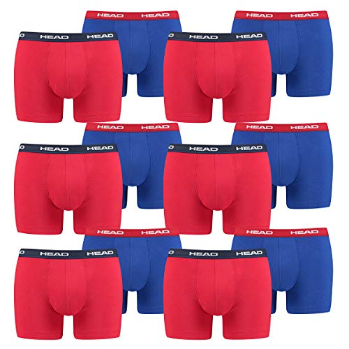 HEAD 12 er Pack Herren Boxer Boxershorts Basic Pant Unterwäsche, Farbe:White/Blue/Red, Bekleidungsgröße:XL von HEAD