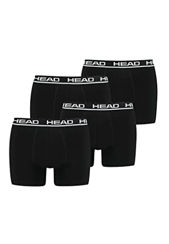 HEAD 4 er Pack Herren Boxer Boxershorts Basic Pant Unterwäsche, Farbe:005 - Black, Bekleidungsgröße:L von HEAD