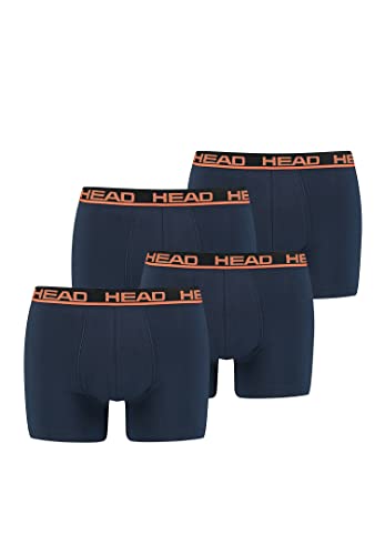 HEAD 4 er Pack Herren Boxer Boxershorts Basic Pant Unterwäsche, Farbe:010 - Blue/Orange, Bekleidungsgröße:S von HEAD