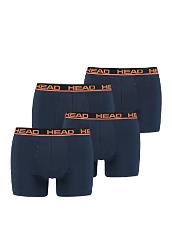 HEAD 4 er Pack Herren Boxer Boxershorts Basic Pant Unterwäsche, Farbe:010 - Blue/Orange, Bekleidungsgröße:XL von HEAD
