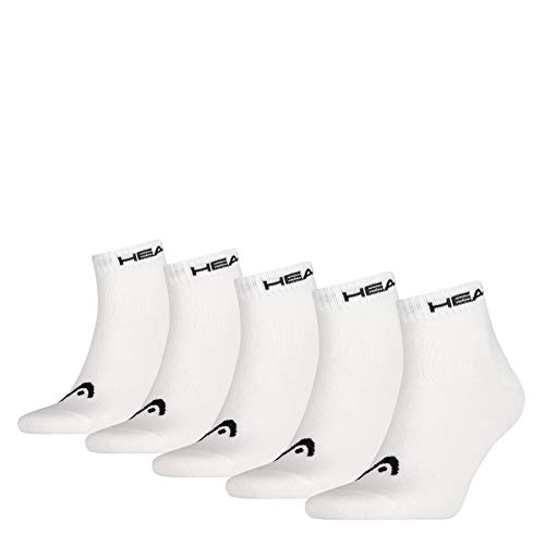 HEAD 5 Pairs Unisex Quarter Sport Socks White 2.5-5 (35-38) von HEAD