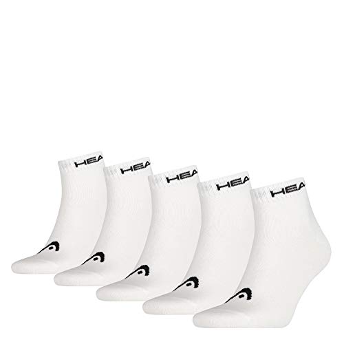 HEAD 5 Pairs Unisex Quarter Sport Socks White 6-8 (39-42) von HEAD