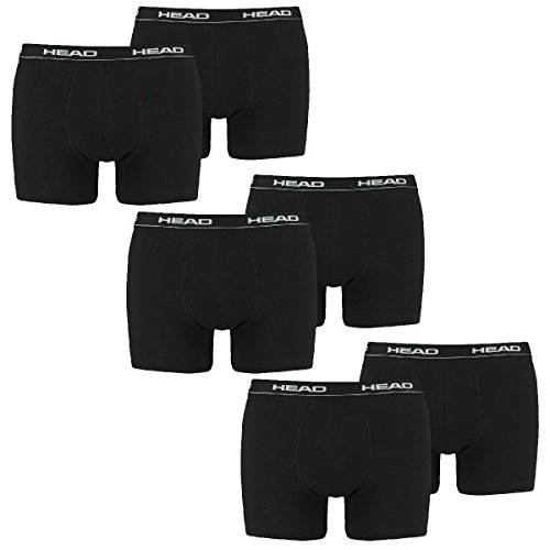 HEAD 6 er Pack Herren Boxer Boxershorts Basic Pant Unterwäsche, Farbe:200 - Black, Bekleidungsgröße:XL von HEAD