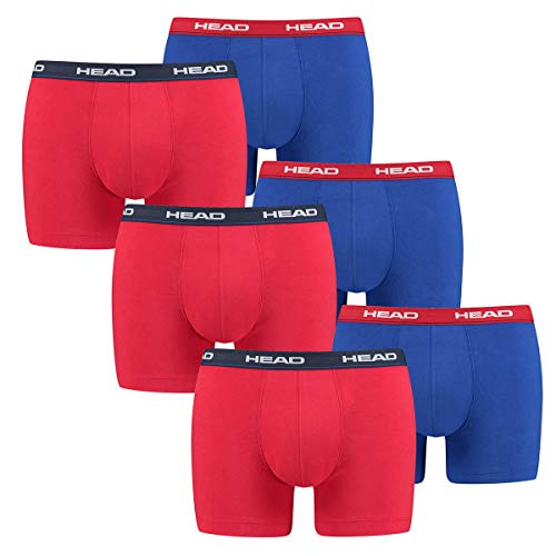 HEAD 6 er Pack Herren Boxer Boxershorts Basic Pant Unterwäsche, Farbe:White/Blue/Red, Bekleidungsgröße:XL von HEAD