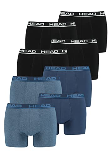 HEAD 8 er Pack Herren Boxer Boxershorts Basic Pant Unterwäsche, Farbe:Black/Blue Heaven, Bekleidungsgröße:L von HEAD