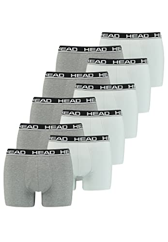 HEAD Herren Boxershorts Unterhosen Unterwäsche 10P (Grey Combo, M) von HEAD