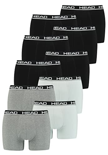 HEAD Basic Boxer Shorts Herren Unterwäsche Unterhose 10 er Pack, Farbe:Black/Grey Combo, Bekleidungsgröße:XXL von HEAD