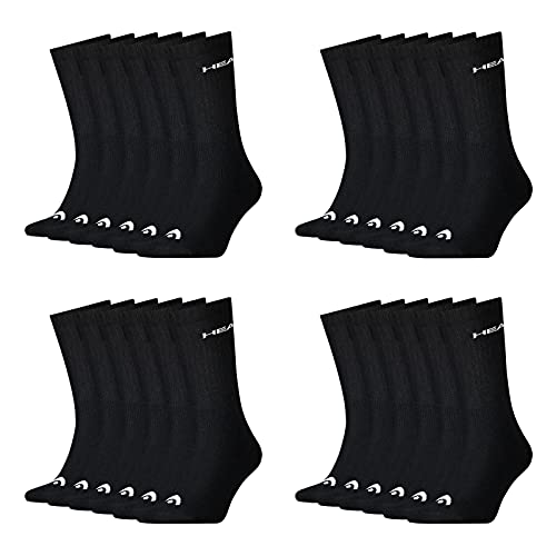 HEAD Damen Herren Crew Socken Cotton Blend Sport Socks 12 Paar , Größe:35-38, Artikel:-200 black von HEAD