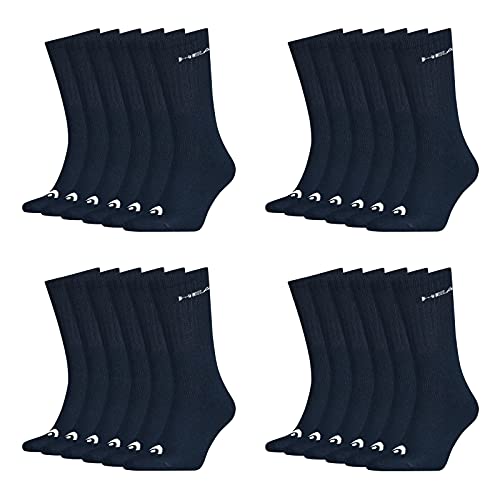 HEAD Damen Herren Crew Socken Cotton Blend Sport Socks 12 Paar , Größe:39-42, Artikel:-321 navy von HEAD