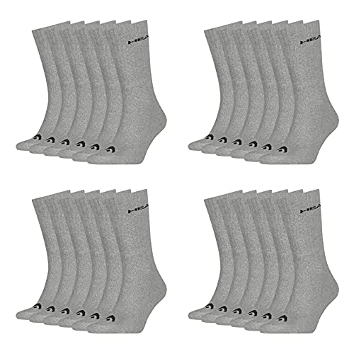 HEAD Damen Herren Crew Socken Cotton Blend Sport Socks 12 Paar , Größe:43-46, Artikel:-400 grey von HEAD