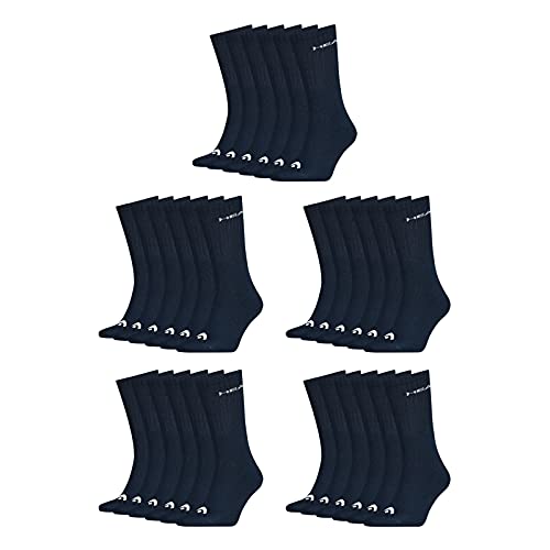 HEAD Damen Herren Crew Socken Cotton Blend Sport Socks 15 Paar , Größe:39-42, Artikel:-321 navy von HEAD