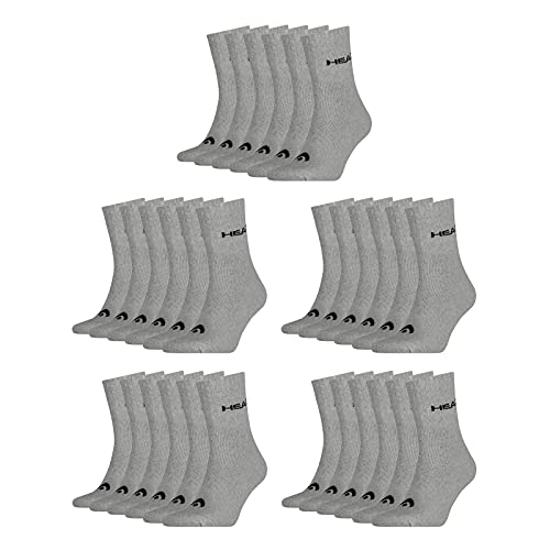 HEAD Damen Herren Crew Socken Cotton Blend Sport Socks 15 Paar , Größe:43-46, Artikel:-400 grey von HEAD