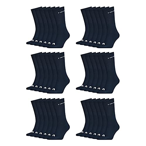HEAD Damen Herren Crew Socken Cotton Blend Sport Socks 18 Paar , Größe:39-42, Artikel:-321 navy von HEAD