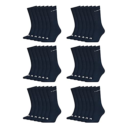 HEAD Damen Herren Crew Socken Cotton Blend Sport Socks 18 Paar , Größe:43-46, Artikel:-321 navy von HEAD