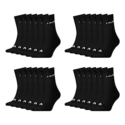 HEAD Damen Herren Short Crew Socken Cotton Blend Sport Socks 12 Paar , Größe:35-38, Artikel:-200 black von HEAD