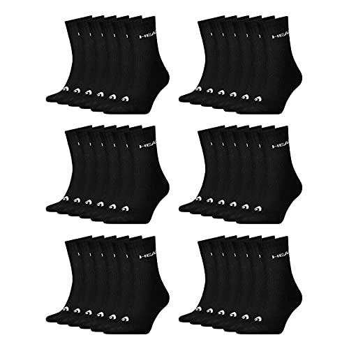 HEAD Damen Herren Short Crew Socken Cotton Blend Sport Socks 18 Paar , Größe:35-38, Artikel:-200 black von HEAD