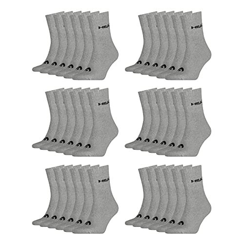 HEAD Damen Herren Short Crew Socken Cotton Blend Sport Socks 18 Paar , Größe:35-38, Artikel:-400 grey von HEAD